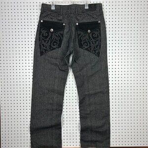 Clench‎ Y2K Black Goth Jeans 38x34 Flap Punk Pinkman Hip Streetwear Skate Baggy